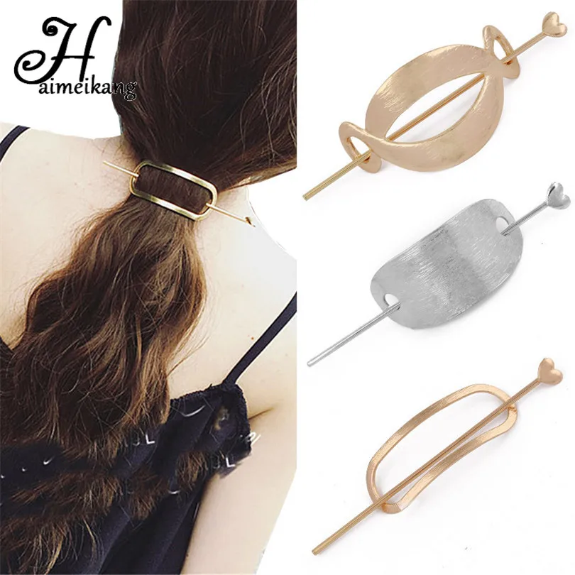Haimeikang Women Simple Metal Updo Hair Clip Hairpin Headpiece Girls Fashion Round Oval Geometry Hair Stick Hair Accessories
Haimeikang Women Simple Metal Updo Hair Clip Hairpin Headpiece Girls Fashion Round Oval Geometry Hair Stick Hair Accessories