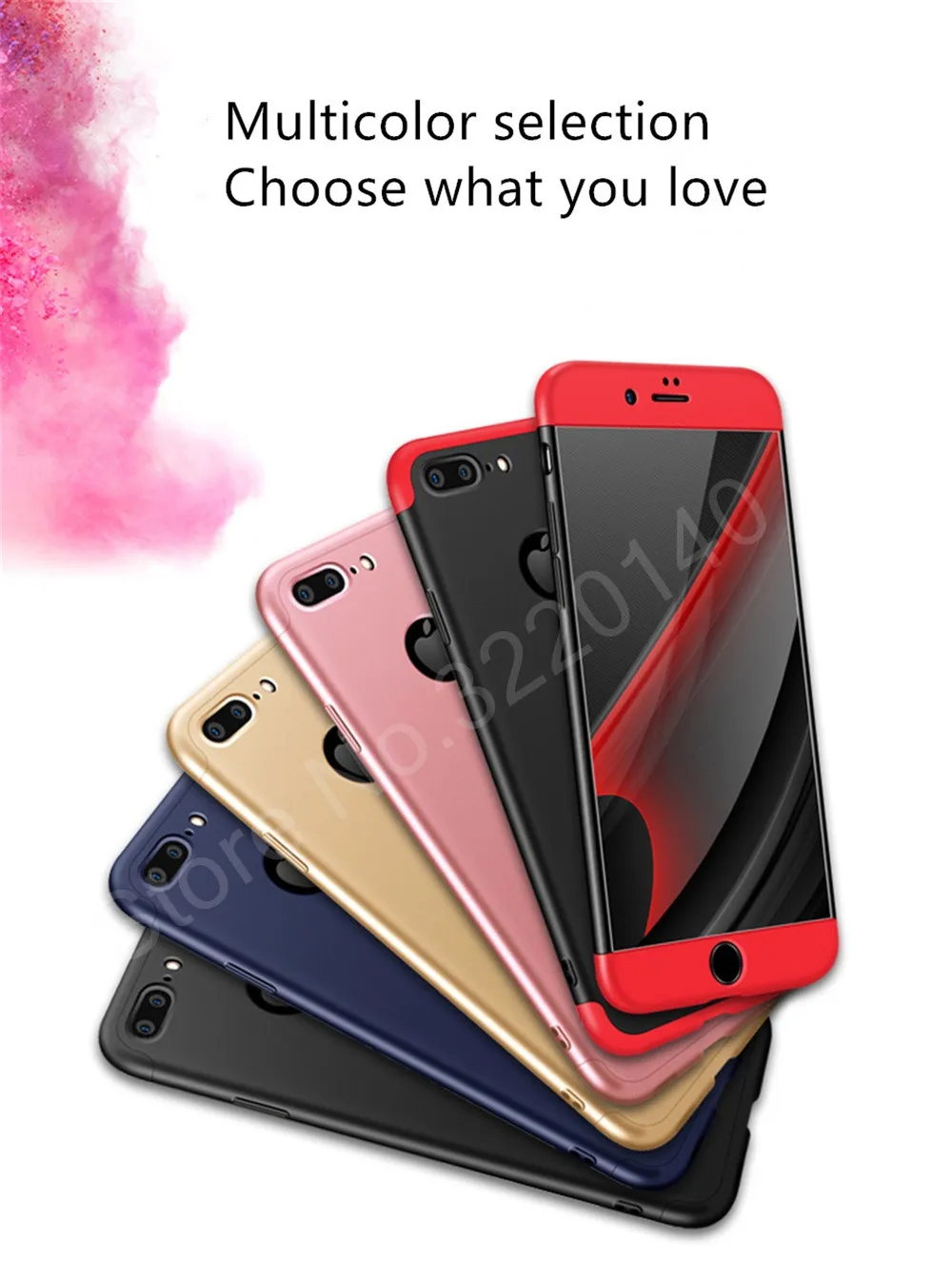 Luxury 360 Degree Protective Cases For iphone X 7 8 6 6s plus Case Full Cover Phone Cases For iphone 5 7 plus 8 plus phone shell6