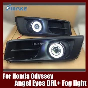 

Fog Lamp Assembly LED Day Light COB Angel Eyes Foglight Daytime Running Light Lens Bumper Complete Set For Honda Odyssey 2015