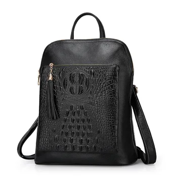 New Fashion 100% Genuine Leather Women Backpacks Luxury Brand Female Real Natural Leather Alligator Girl Student Casual Backpack
New Fashion 100% Genuine Leather Women Backpacks Luxury Brand Female Real Natural Leather Alligator Girl Student Casual Backpack