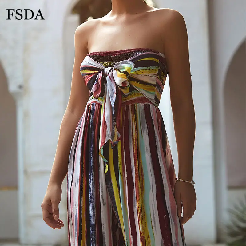 FSDA Print Strapless Summer Jumpsuit Beach Lace Up Bow Backless Ruched Women Jumpsuits
FSDA Print Strapless Summer Jumpsuit Beach Lace Up Bow Backless Ruched Women Jumpsuits