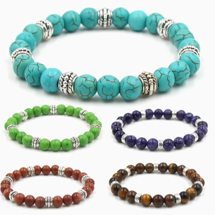 NEW High Quality Blue White Green Red Natural Turquoises Stone Bracelet Homme Femme Charms Men Strand Beads Yoga Bracelets Women
NEW High Quality Blue White Green Red Natural Turquoises Stone Bracelet Homme Femme Charms Men Strand Beads Yoga Bracelets Women