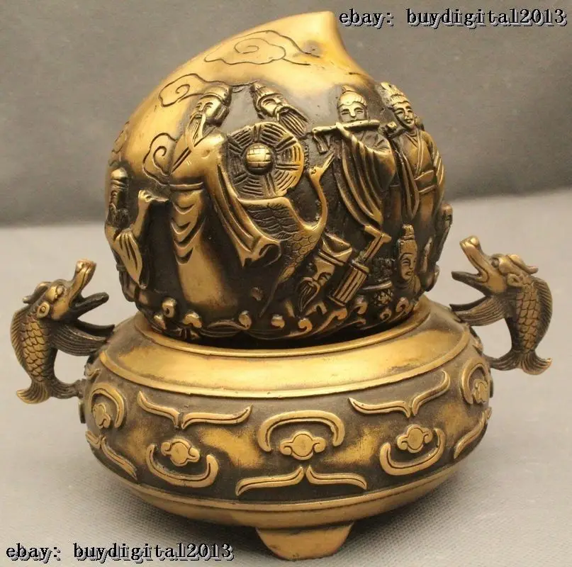 7"Chinese Folk Feng Shui Bronze Lucky Eight Immortals Dragon peach Statue Garden Decoration Brass Bronze
7"Chinese Folk Feng Shui Bronze Lucky Eight Immortals Dragon peach Statue Garden Decoration Brass Bronze
