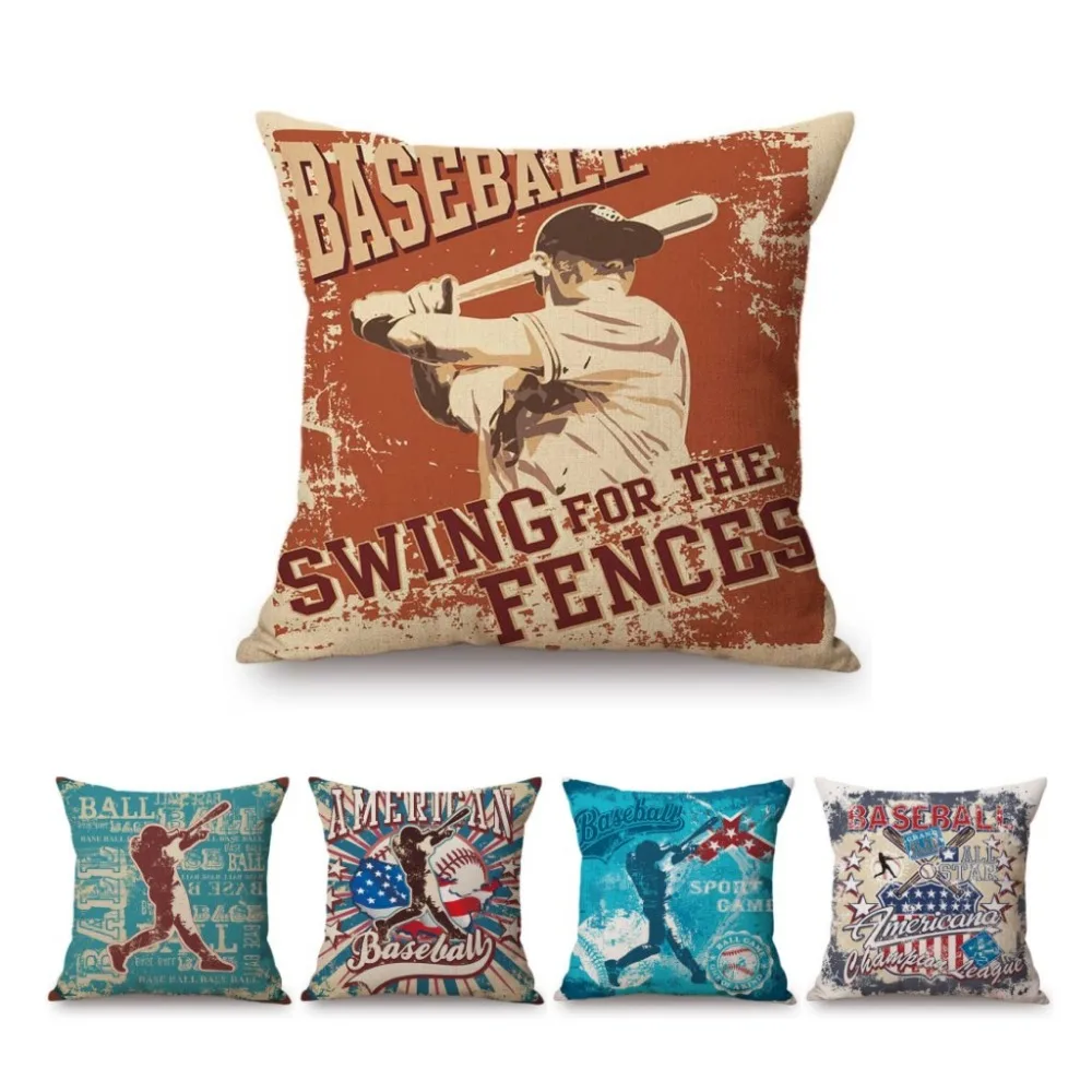 Retro US Baseball Poster Art Sofa Throw PIllow Case Cotton Linen Vintage Baseball Art Sofa Decoration Cushion Cover
Retro US Baseball Poster Art Sofa Throw PIllow Case Cotton Linen Vintage Baseball Art Sofa Decoration Cushion Cover
