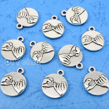 60pcs-Pinkie Swear Charms, Antique Silver Tone 2 Sided Swear Promise Charms pendants 18x14mm
60pcs-Pinkie Swear Charms, Antique Silver Tone 2 Sided Swear Promise Charms pendants 18x14mm