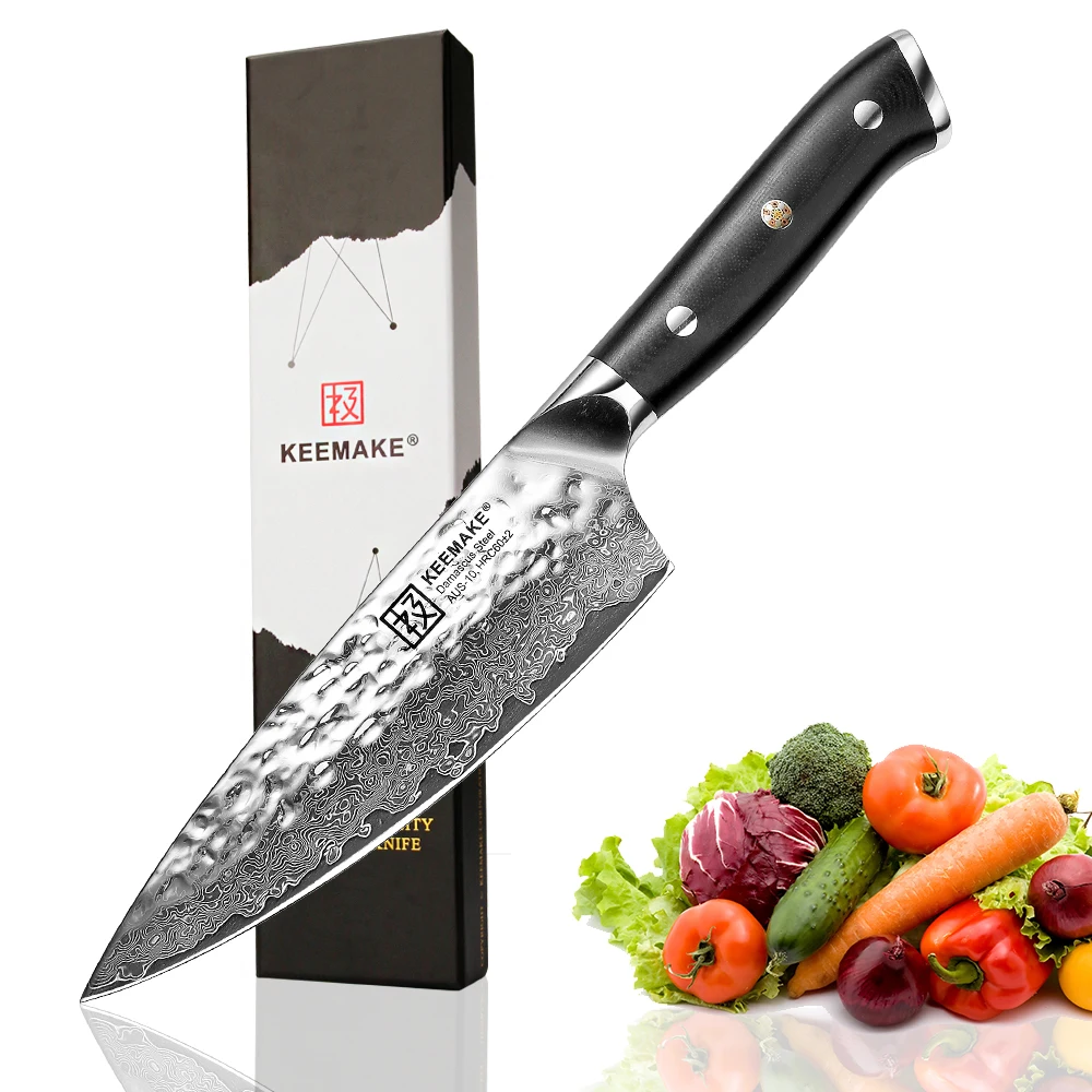 Нож шеф повара KEEMAKE кухонные ножи из дамасской стали 6 5 дюймовый нож с рукояткой