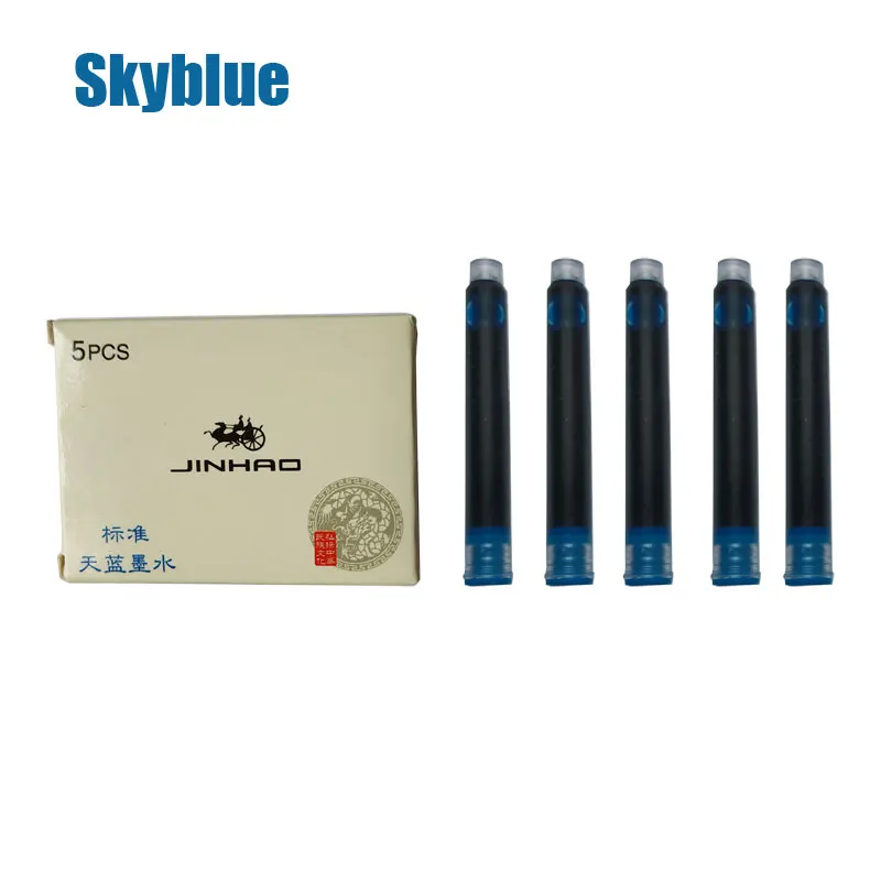 JINHAO LOTS OF 25 PCS SKYBLUE INK CARTRIDGES FOR FOUNTAIN PEN HIGH QUALITY BLUE BLUEBLACK FOR CHOICE 3 DIFFERENT BLUE
JINHAO LOTS OF 25 PCS SKYBLUE INK CARTRIDGES FOR FOUNTAIN PEN HIGH QUALITY BLUE BLUEBLACK FOR CHOICE 3 DIFFERENT BLUE