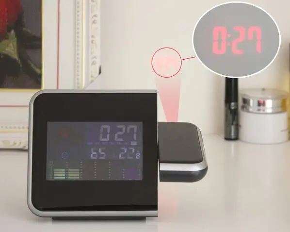 Newest High Standard 180 Degree Rotatable Digital LED Alarm Time Dual Laser Wall Projector Projection Temperature Humidity
Newest High Standard 180 Degree Rotatable Digital LED Alarm Time Dual Laser Wall Projector Projection Temperature Humidity