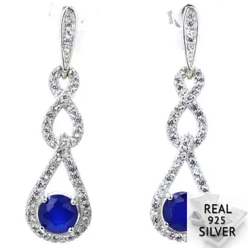 Real 5.1g 925 Solid Sterling Silver Ravishing Real Blue Sapphire CZ Woman's Earrings 35x10mm
Real 5.1g 925 Solid Sterling Silver Ravishing Real Blue Sapphire CZ Woman's Earrings 35x10mm