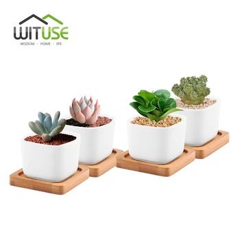 WITUSE 4pcs White Desktop Modern Square Ceramic Flower Plant Pot Garden Planting Pergola Tray Holder Cube Bonsai Home decoration
WITUSE 4pcs White Desktop Modern Square Ceramic Flower Plant Pot Garden Planting Pergola Tray Holder Cube Bonsai Home decoration