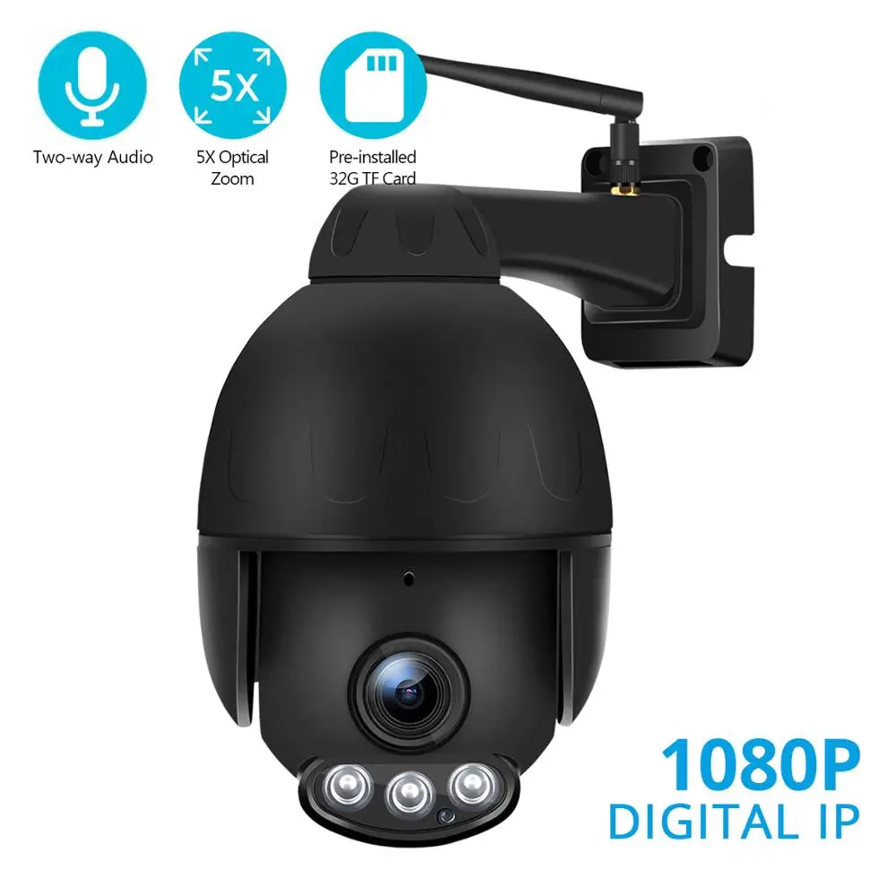 BESDER Outdoor PTZ 5X Optical Zoom 1080P Wifi Speed Dome Camera IP66 Waterproof P2P Two way Audio 60M Night Vision App CamHi
BESDER Outdoor PTZ 5X Optical Zoom 1080P Wifi Speed Dome Camera IP66 Waterproof P2P Two way Audio 60M Night Vision App CamHi