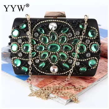Rhinestones Clutch Women Handbag Satin Pu Leather Green Box Bag Chain Shoulder Bags Elegant Day Clutches Purse Wedding Wallets
Rhinestones Clutch Women Handbag Satin Pu Leather Green Box Bag Chain Shoulder Bags Elegant Day Clutches Purse Wedding Wallets