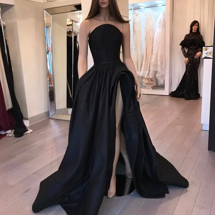 Black 2019 Prom Dresses Ball Gown Sweep Train Slit Sexy Party Maxys Long Prom Gown Evening Dresses Robe De Soiree
Black 2019 Prom Dresses Ball Gown Sweep Train Slit Sexy Party Maxys Long Prom Gown Evening Dresses Robe De Soiree