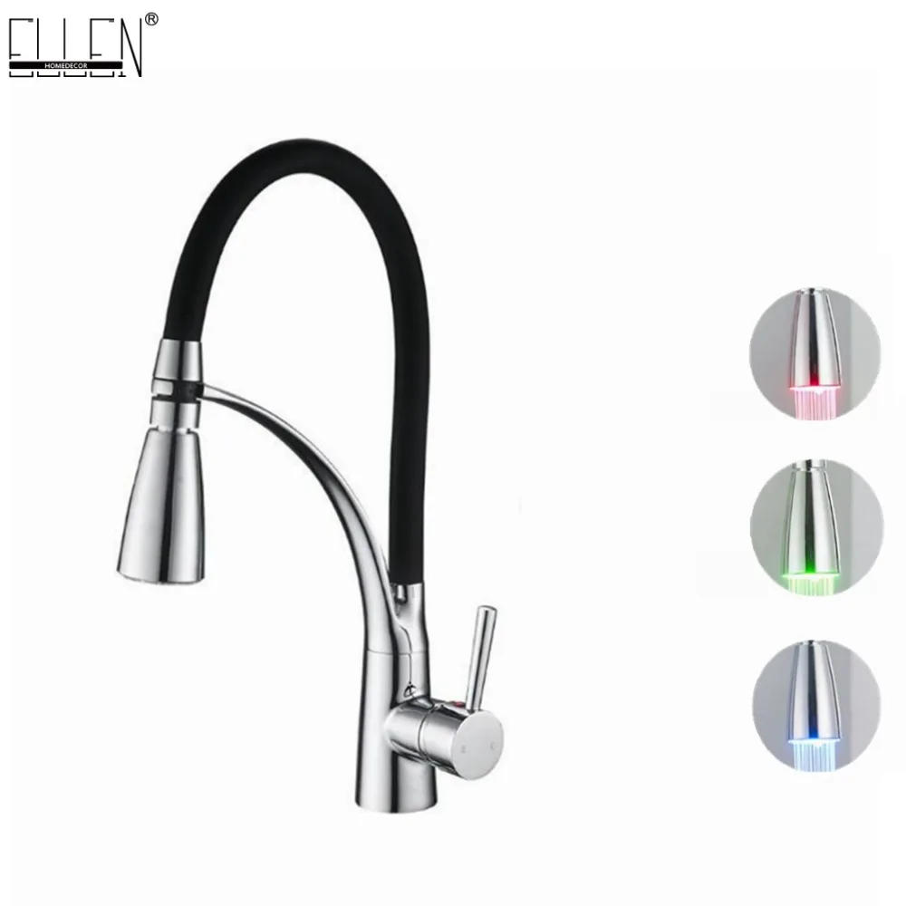 LED Kitchen Faucets with Rubber Design Faucet for Kitchen Single Handle Pull Down Deck Mounted Kitchen Crane ELN909
LED Kitchen Faucets with Rubber Design Faucet for Kitchen Single Handle Pull Down Deck Mounted Kitchen Crane ELN909