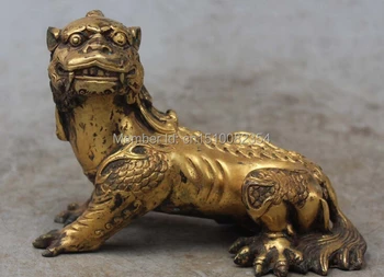 6" China Feng Shui Bronze 24K Gold Gilt Kylin Beast Chi-lin PiXiu Unicorn Statue
6" China Feng Shui Bronze 24K Gold Gilt Kylin Beast Chi-lin PiXiu Unicorn Statue