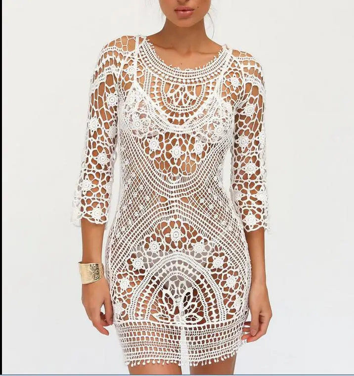 2017 Women Hollow Out Swimming Cotton Crochet Bikini Cover Swimwear Cover Up Bathing Beach Dress One Size
2017 Women Hollow Out Swimming Cotton Crochet Bikini Cover Swimwear Cover Up Bathing Beach Dress One Size