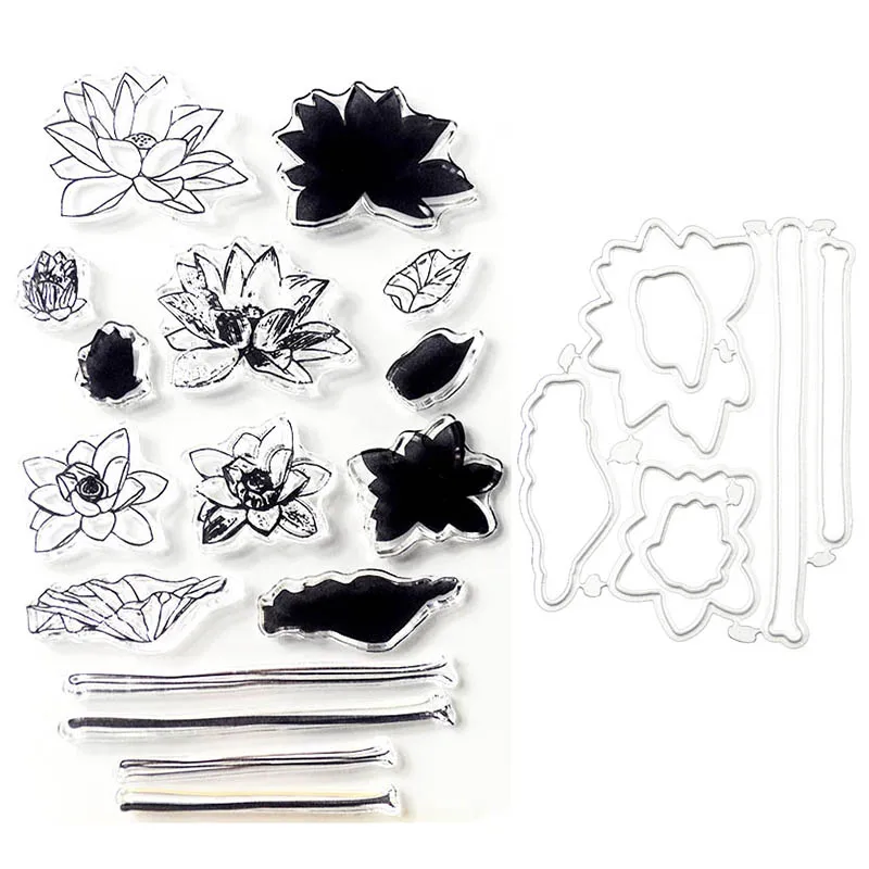 Lotus water lily Transparent clear stamp/Matched Metal Cutting Die Stencil for DIY Scrapbooking Decorative Embossing card making
Lotus water lily Transparent clear stamp/Matched Metal Cutting Die Stencil for DIY Scrapbooking Decorative Embossing card making