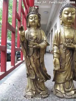 23"Tibet Bronze Three Saints of the West Bodhisattva Kwan-Yin Buddha Statue Set Discount 55% 
23"Tibet Bronze Three Saints of the West Bodhisattva Kwan-Yin Buddha Statue Set Discount 55%