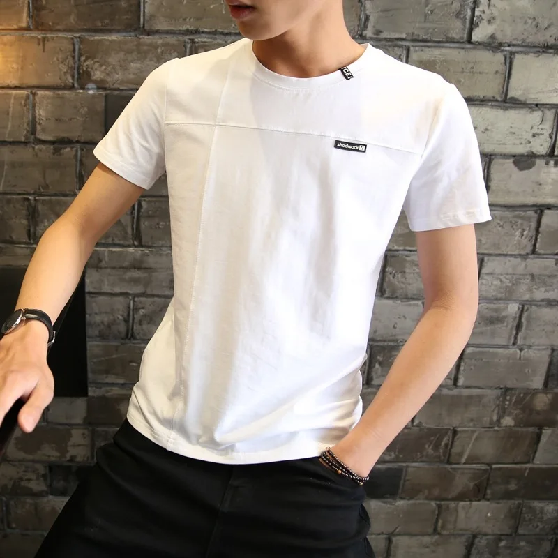 9329P Short sleeve T-shirt round collar half sleeve white shirt youth women's handsome coat pure color
9329P Short sleeve T-shirt round collar half sleeve white shirt youth women's handsome coat pure color
