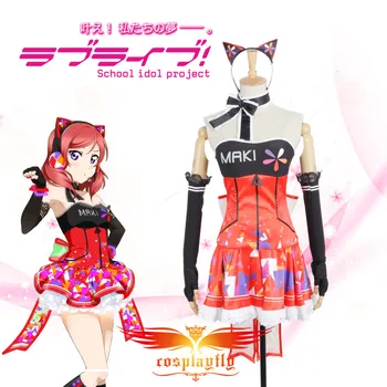 Love Live! Nishikino Maki Video Games Awakening Cosplay Costume Custom Adult Women Red Satin Dress Hairband Stockings Necklace
Love Live! Nishikino Maki Video Games Awakening Cosplay Costume Custom Adult Women Red Satin Dress Hairband Stockings Necklace