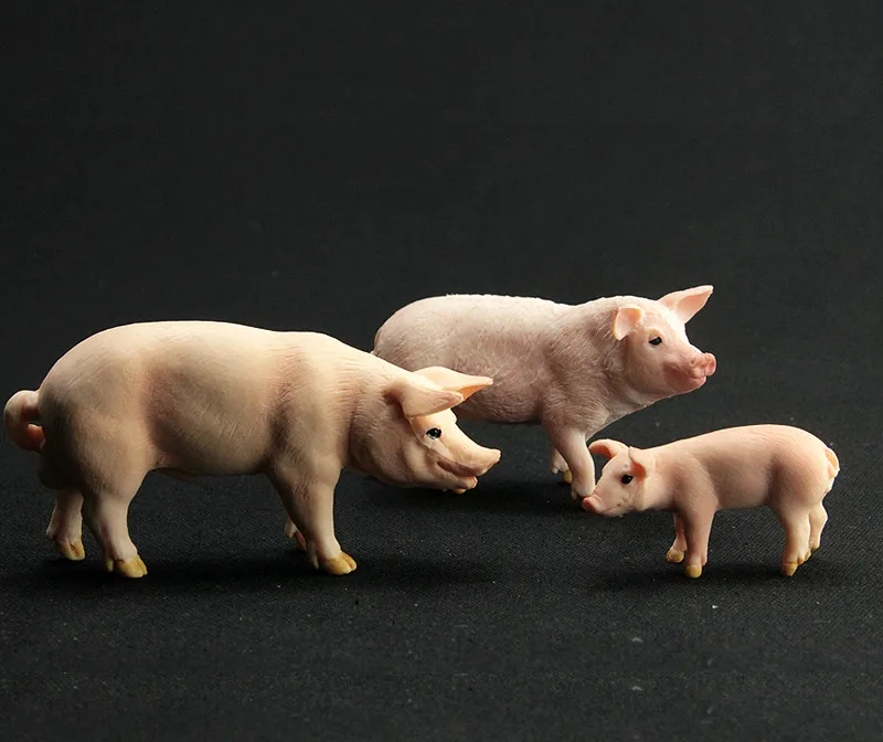 Kids Toy Farm Animal Model Pig Family 3pcs/set Animal Action Figures Educational Figure Toy Gift for Children