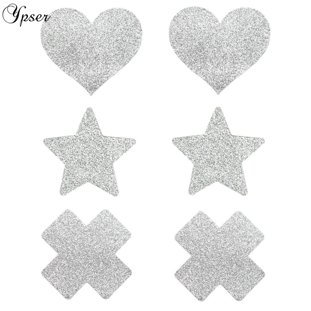 Ypser 3 Pairs Mixed Silver Nipple Cover Breast Petals Milk Paste Disposable Adhesive Stain Fashion Pasties Heart Star Cross
Ypser 3 Pairs Mixed Silver Nipple Cover Breast Petals Milk Paste Disposable Adhesive Stain Fashion Pasties Heart Star Cross