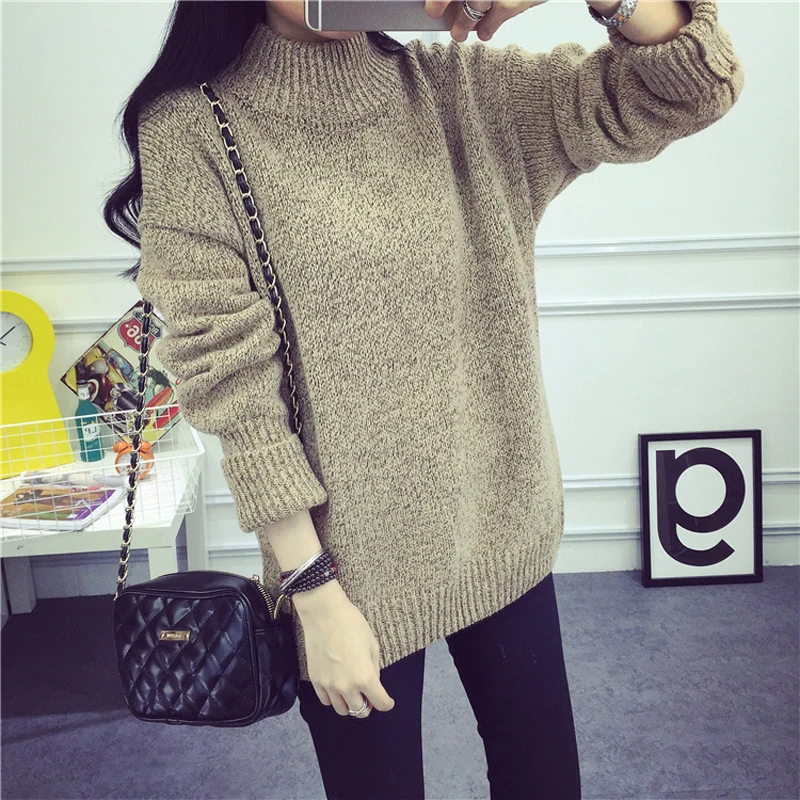 Women Solid O Neck Long Sleeve Loose Pullovers Sweater Autumn Winter Ladies Khaki Crochet Women Knitwear Sweaters outfit Tops
Women Solid O Neck Long Sleeve Loose Pullovers Sweater Autumn Winter Ladies Khaki Crochet Women Knitwear Sweaters outfit Tops