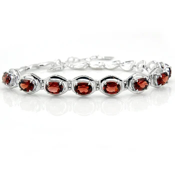 Natural Garnet Bracelet Tennis 925 Sterling silver Woman Fine Elegant Red Gem Jewelry Girl Birthstone Valentine Gift sb0004g
Natural Garnet Bracelet Tennis 925 Sterling silver Woman Fine Elegant Red Gem Jewelry Girl Birthstone Valentine Gift sb0004g