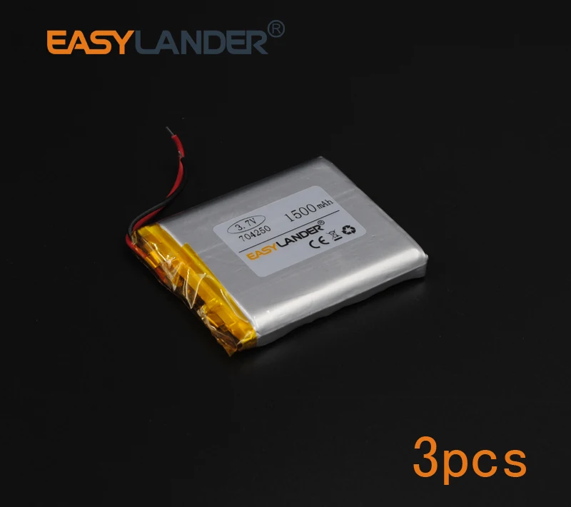 3pcs/Lot 3.7V 1500mAh 704250 Rechargeable li Polymer Li-ion Battery For MP3 Mp4 PAD DIY bluetooth Vedio Tablet PC mobile GPS
3pcs/Lot 3.7V 1500mAh 704250 Rechargeable li Polymer Li-ion Battery For MP3 Mp4 PAD DIY bluetooth Vedio Tablet PC mobile GPS