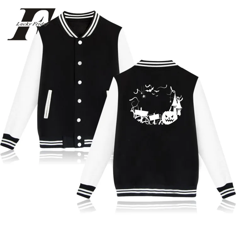 LUCKYFRIDAYF Halloween Pumpkin Pattern Baseball Jackets Men Sweatshirts Women/Men Button Print Uniform Winter Casual Gothic Coat
LUCKYFRIDAYF Halloween Pumpkin Pattern Baseball Jackets Men Sweatshirts Women/Men Button Print Uniform Winter Casual Gothic Coat