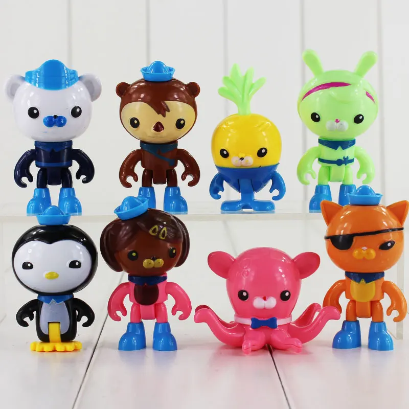 8 шт./компл. фигурки Octonauts песо капитан Барнакл квази шеллингтон Даши Tweak Inkling octonauts