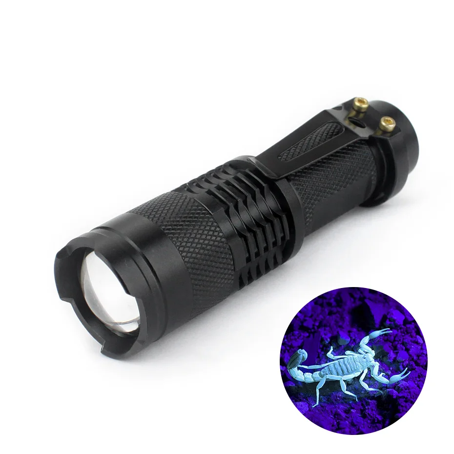 SK68 Zoomable 396nm UV-Ultraviolet LED Blacklights Flashlight Led Scorpion Light Mini Detector for Dog Urine Pet Stains
SK68 Zoomable 396nm UV-Ultraviolet LED Blacklights Flashlight Led Scorpion Light Mini Detector for Dog Urine Pet Stains