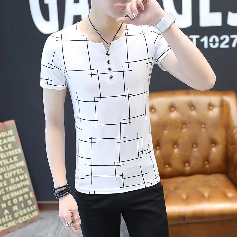 Short-sleeved T-shirt Men's Summer 2019 New Korean Leisure Men's Shirt for Youth streetwear off white
Short-sleeved T-shirt Men's Summer 2019 New Korean Leisure Men's Shirt for Youth streetwear off white