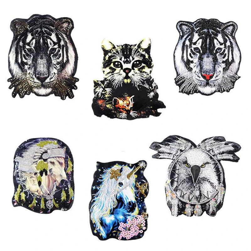 1pcs New Big Animal Embroidery lace applique paillette fabric sweater clothes patch sequined stickers t-shirt diy decoration
1pcs New Big Animal Embroidery lace applique paillette fabric sweater clothes patch sequined stickers t-shirt diy decoration