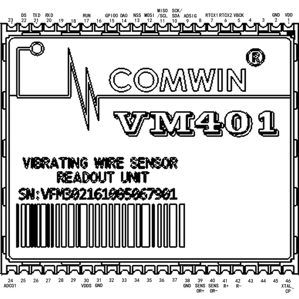 Vibrating Wire Sensor Measuring Module Embedded Reading Module VM401 Super Small 2000HZ