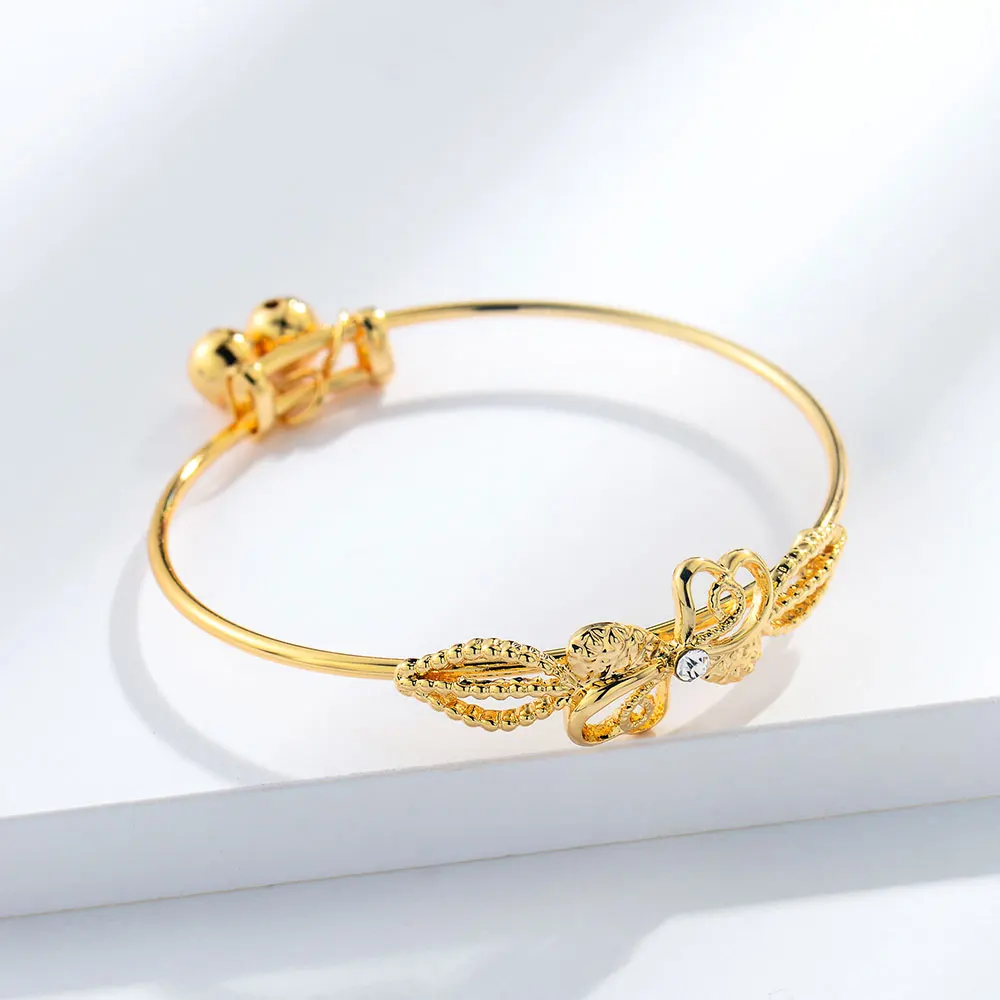 QGGLE Bangle For Children Flower Shape Gold Color Rhinestone Crystal High Bracelet Girl
QGGLE Bangle For Children Flower Shape Gold Color Rhinestone Crystal High Bracelet Girl