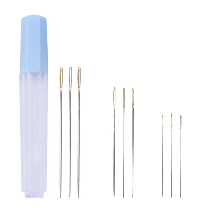 9Pcs Mixing Big eye Sewing Needle hand-stitching needle Pointed Sharp Tool for Embroidery Stitching Gold Tail Big Eye Needles
9Pcs Mixing Big eye Sewing Needle hand-stitching needle Pointed Sharp Tool for Embroidery Stitching Gold Tail Big Eye Needles