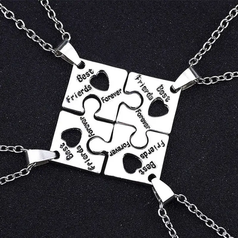 4pcs Best Friend Forever Puzzle Necklaces Best Friends Fashion Funny Puzzle Charm Necklace
4pcs Best Friend Forever Puzzle Necklaces Best Friends Fashion Funny Puzzle Charm Necklace