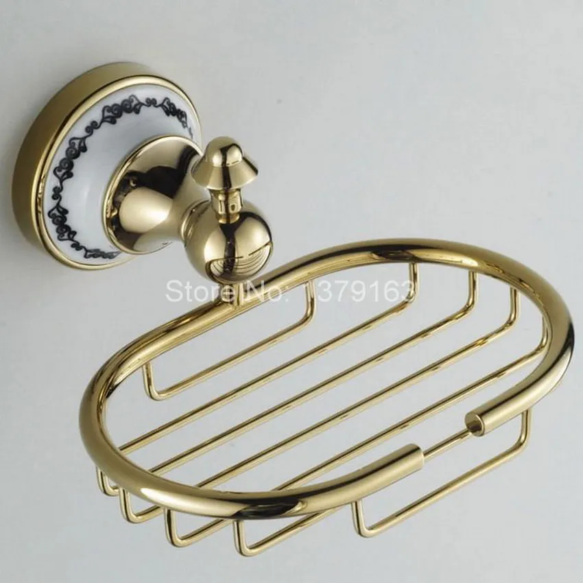 Bathroom Accessory Ceramic Flower pattern Rose Golden Brass Wall Mounted Bathroom Soap Basket Dish Holder aba253
Bathroom Accessory Ceramic Flower pattern Rose Golden Brass Wall Mounted Bathroom Soap Basket Dish Holder aba253