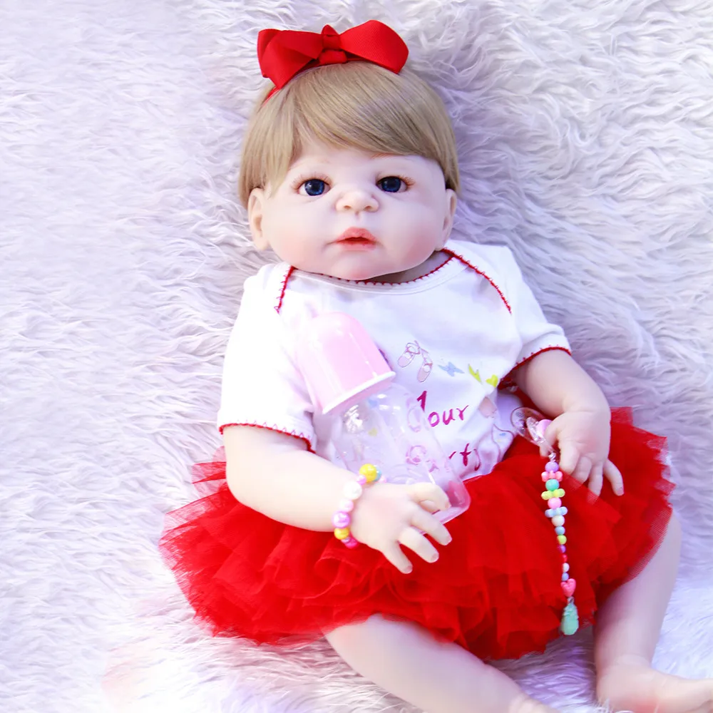 Кукла reborn 23 дюйма полностью силиконовая Реалистичная bebes кукла принцессы для