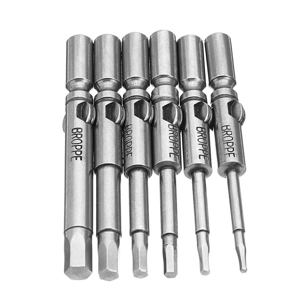 BROPPE 6Pcs 802 Hexagon Screwdriver Bits Set H1.5-H5 6mm Round Shank Electric Screwdriver Bits Hand Tools
BROPPE 6Pcs 802 Hexagon Screwdriver Bits Set H1.5-H5 6mm Round Shank Electric Screwdriver Bits Hand Tools