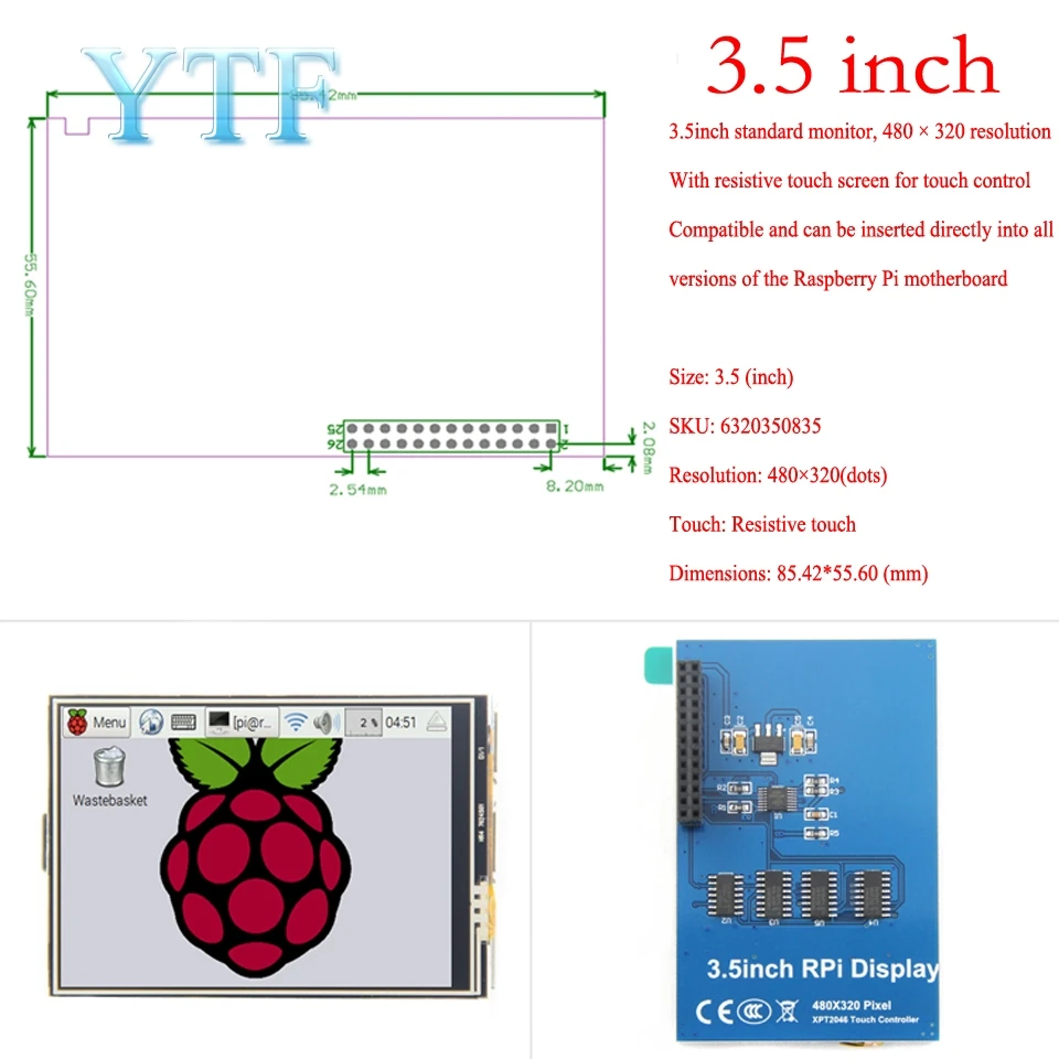 Raspberry Pi 3B + 4 B 3 2/3 5/5/7/10.1 дюймовый сенсорный ЖК дисплей с поддержкой