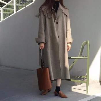 2019 Women Winter New Woolen Coat Solid Color Double-Sided Cashmere Coat Loose Lapel Single-Breasted Woolen Coat Ladies Jackets
2019 Women Winter New Woolen Coat Solid Color Double-Sided Cashmere Coat Loose Lapel Single-Breasted Woolen Coat Ladies Jackets