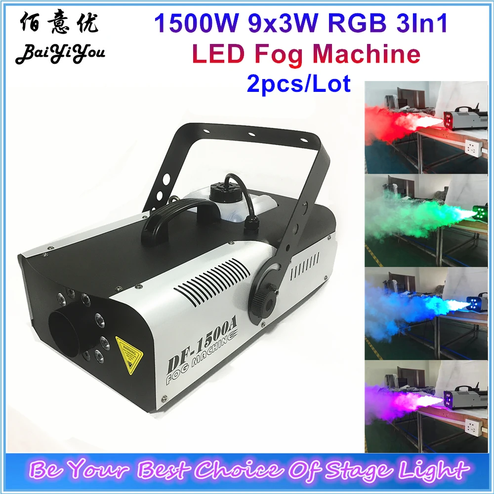 Good Quality 1500W 9pcs 3W RGB 3In1 LED Fog Machine Remote DMX Control Directly Spray LED Colorful Smoke Special Effect Machine
Good Quality 1500W 9pcs 3W RGB 3In1 LED Fog Machine Remote DMX Control Directly Spray LED Colorful Smoke Special Effect Machine