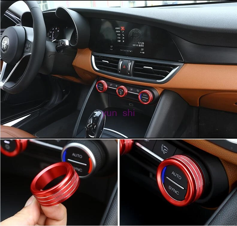 3 pcs 3 Color Car Air Conditioning Volume Knob Decoration Sticker Car-styling For Alfa Romeo Stelvio Giulia 2017 accessories
3 pcs 3 Color Car Air Conditioning Volume Knob Decoration Sticker Car-styling For Alfa Romeo Stelvio Giulia 2017 accessories