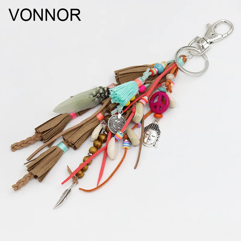 VONNOR Key Chains Women Trinket key ring Car Keychain Wood Beads Shell Buddha statues Tassel Pendant Bohemian Accessories
VONNOR Key Chains Women Trinket key ring Car Keychain Wood Beads Shell Buddha statues Tassel Pendant Bohemian Accessories