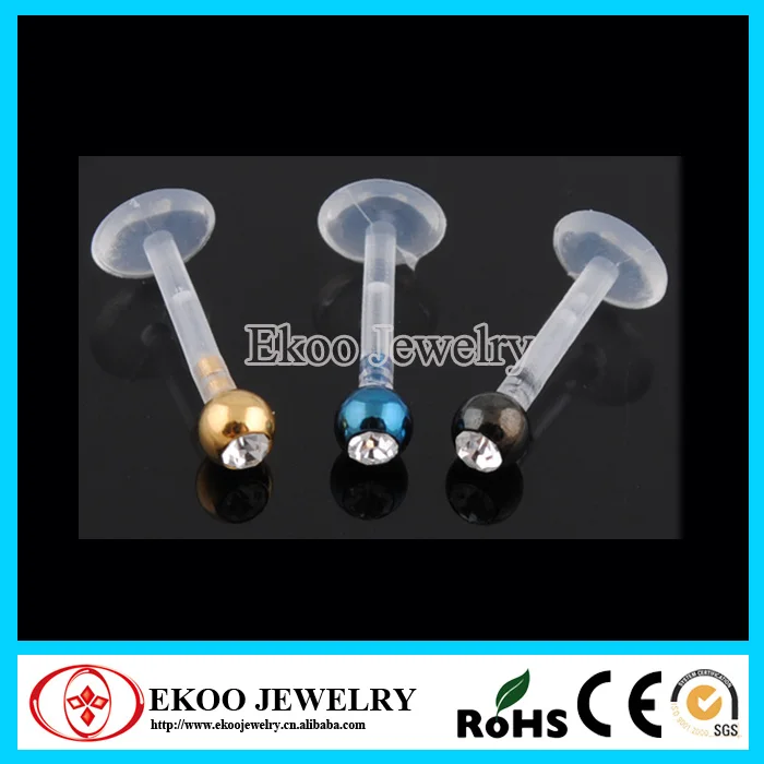 Bio Flexible Internally Threaded Labret with Anodized Gem Ball Bioplastic Stud Earrings Mixed 3 Colors Lot of 30pcs
Bio Flexible Internally Threaded Labret with Anodized Gem Ball Bioplastic Stud Earrings Mixed 3 Colors Lot of 30pcs