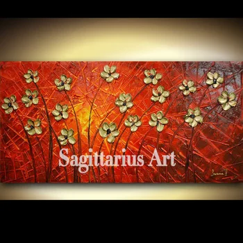 Hand Painted Wall Art ABSTRACT Wall Decor Gold Flowers on Red Landscape Abstract Canvas Painting Contemporary Art Home Decor
Hand Painted Wall Art ABSTRACT Wall Decor Gold Flowers on Red Landscape Abstract Canvas Painting Contemporary Art Home Decor