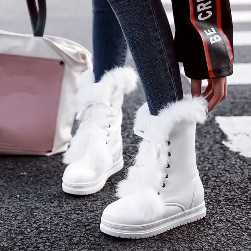 Plush Warm Mid Calf Boots Women Winter Shoes Lace Up Platform Shoes Women Snow Boots White Casual Boots Female Winter
Plush Warm Mid Calf Boots Women Winter Shoes Lace Up Platform Shoes Women Snow Boots White Casual Boots Female Winter