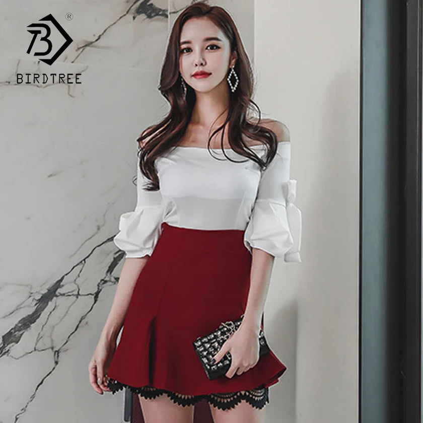 2018 Fashion Summer Women's Bow Solid Casual Blouses Off shoulder Slash Neck Short Flare sleeve Bodycon Tops New Hots D85512Y
2018 Fashion Summer Women's Bow Solid Casual Blouses Off shoulder Slash Neck Short Flare sleeve Bodycon Tops New Hots D85512Y
